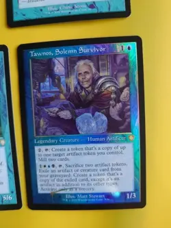 Preordain,shimmer dragon,one with the machine,Tawnos, solemn survior MTG 4 Card - Image 2