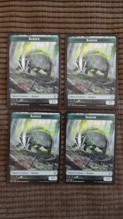 Magic: the Gathering / MtG Badger (3/3) Tokens x4 Dominaria United Commander - Image 1
