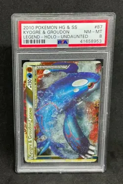 2010 Pokemon HG & SS Undaunted Kyogre & Groudon 87/90 Top Legend Holo Foil PSA 8 - Image 1