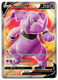 Granbull V 159/172 - Ultra Rare Brilliant Stars Pokemon TCG 2022 Holo - NM Card - Image 1