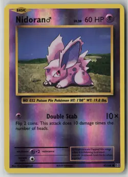 Nidoran M 43/108 Pokemon Evolutions Reverse Holo Common Lightly Played (LP) 1 - Image 1