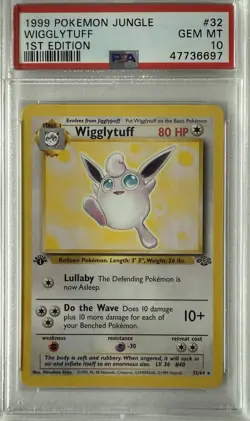 1999 Pokemon Jungle 1st Edition Wigglytuff #32/64 PSA 10 - Image 1