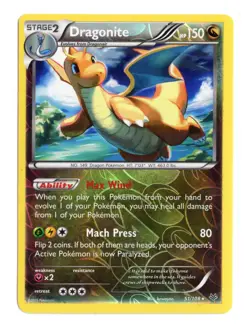 Dragonite 51/108 Rare Reverse Holo XY - Roaring Skies Pokemon TCG - Image 1