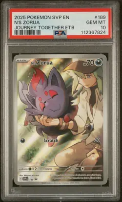 N's Zorua Journey Together ETB promo 2025 Pokemon SVP English PSA 10 - Image 1