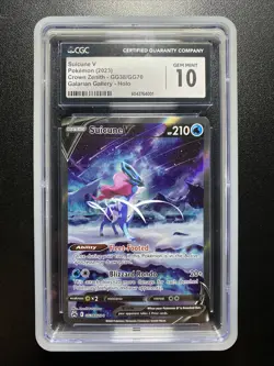 CGC 10 Suicune V GG38/GG70 Pokemon Crown Zenith 2023 English WITH GUARD - Image 1