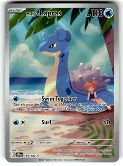 Pokemon SV10: Destined Rivals Card 194/182 Misty's Lapras Illustration Rare - Image 1