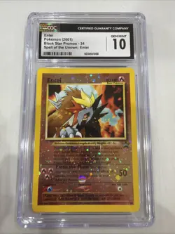 Pokemon TCG Entei Wizards Black Star Promos 34 Holo Promo CGC 10! PSA - Image 1