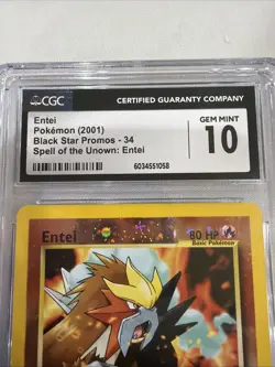 Pokemon TCG Entei Wizards Black Star Promos 34 Holo Promo CGC 10! PSA - Image 2