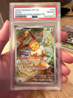 Pokemon TCG Eevee SVP 173, Prismatic Evolutions Promo Card PSA 8 - Image 1