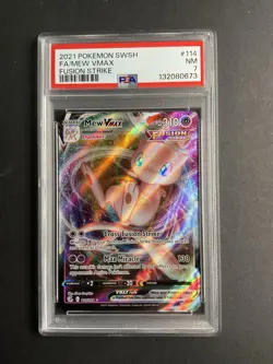 Mew Vmax 114 PSA 7 2021 Pokemon SWSH Fusion Strike - Image 1