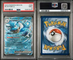 2023 Pokemon Blastoise ex 009/165 Sv: Scarlet & Violet 151 Holo PSA 9 Mint - Image 3