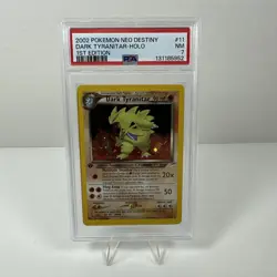 2002 Dark Tyranitar 11/105 Neo Destiny 1st Edition Holo Pokemon TCG Swirl PSA 7 - Image 1