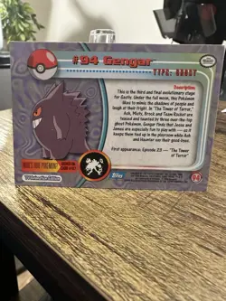 Topps 2000 Gengar #94 Pokemon TV Animation Edition Blue Logo Non-Holo LP - Image 2