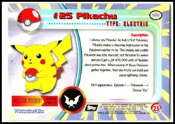 2000 Topps Chrome Pokemon #25 Pikachu - Image 2