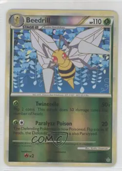 Beedrill Reverse Foil Pokemon HeartGold & SoulSilver Unleashed #12 2010 - Image 1