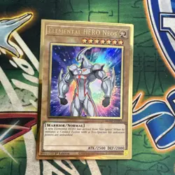 Yugioh! Elemental HERO Neos MGED-EN004 Gold Rare 1st Edition NM - Image 1