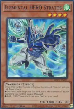 YUGIOH Elemental HERO Stratos BLC1-EN022 Alt Art 1st edition Ultra Rare LP - Image 1