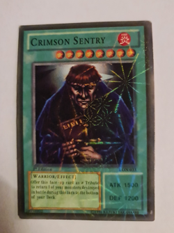 Yu-Gi-Oh Karten Set 1996 - Crimson Sentry LON-033 & Trap Hole SDP-041 zusammen - Image 1