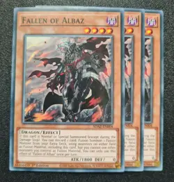 Fallen of Albaz x3 Yu-Gi-Oh! SDAZ-EN004 1st Common PLAYSET - Image 1