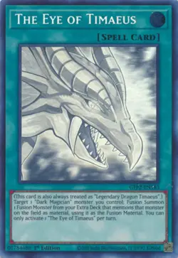 Yugioh! LP The Eye of Timaeus - GFP2-EN183 - Ghost Rare - 1st Edition Lightly Pl - Image 1