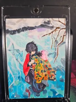 Giyu Tomioka Hand Drawn 1/1 Auto Sketch Art Card Studio Demon Slayer - Image 2