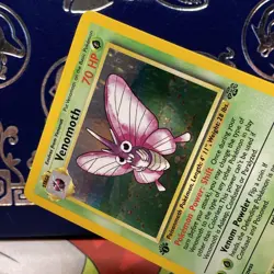 1999 Pokemon Venomoth Holo Rare 1st Edition Jungle 13/64 LP + Card - Image 3