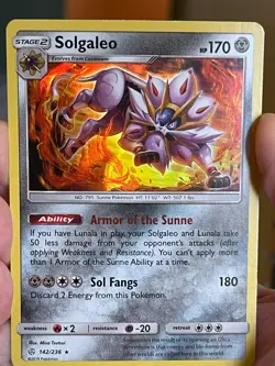 POKEMON SOLGALEO 14/236 RARE HOLOFOIL COSMIC ECLIPSE NM CARD - Image 1