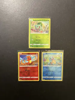 Charmander Squirtle & Bulbasaur Kanto Starters Pokemon GO Holo 3 Card Set LP - Image 1