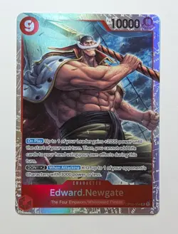 Edward Newgate OP02-004 Prb01 Super Rare Holo Foil One Piece TCG Card Game NM - Image 1