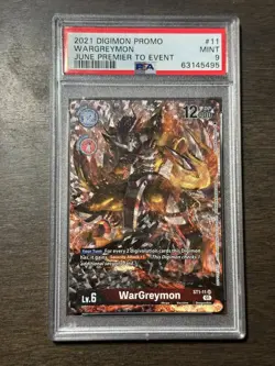 WarGreymon 2021 Digimon June Premier To Event Prize Card Set VERY RARE PSA 9 - Image 4