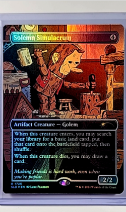 2024 MTG Magic the Gathering Secret Lair Borderless Foil #1725 Solemn Simulacrum - Image 1