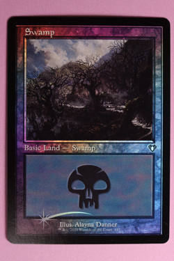 Swamp Basic Land Commander Masters Foil 443 Retro Frame MTG NM NP - Image 1