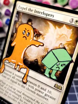 ALTERED Expel the Interlopers Hand Painted Silly art. MTG - Image 2