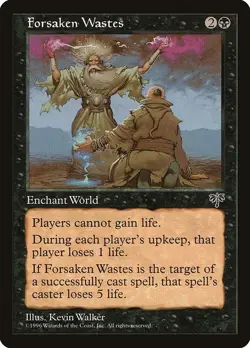 Forsaken Wastes 1x MTG Mirage Rare Vintage NM black - Image 1