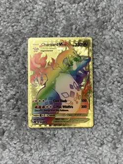 Pokemon Charizard VMax HP330 Claw Slash #074/073 Rainbow Gold Foil Fan Art NM! - Image 1