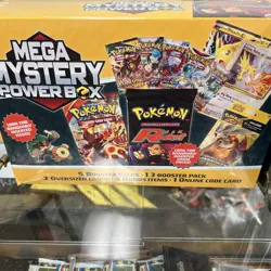 LOT OF 2 NEW! POKEMON 2025 MEGA MYSTERY POWER BOX MEIJER EXCLUSIVE - SEALED - Image 1
