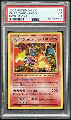 2016 POKEMON XY EVOLUTIONS 11/108 CHARIZARD HOLO PSA 7 - Image 1