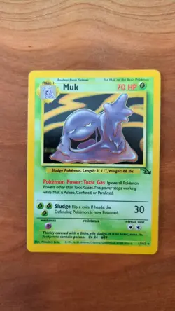 Muk 13/62 Fossil Holo Pokemon TCG VIntage Lightly Played Rare - Image 2