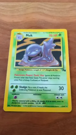 Muk 13/62 Fossil Holo Pokemon TCG VIntage Lightly Played Rare - Image 3