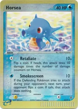 1x Horsea - 33/97 - Uncommon - Reverse Holo Heavily Played Pokemon EX - Dragon - Image 1