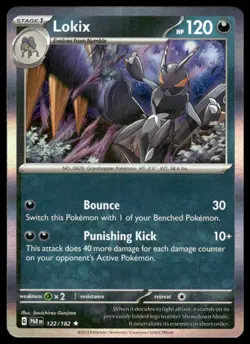 Lokix #122/182 Holo SV04: Paradox Rift Rare Pokemon - Image 1