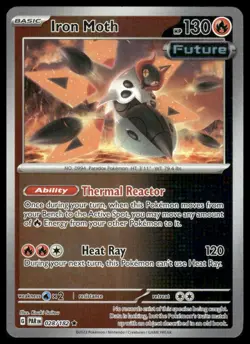 Iron Moth #028/182 Holo SV04: Paradox Rift Rare Pokemon - Image 1