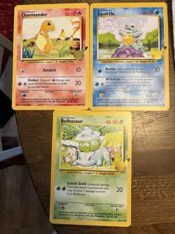 Pokemon TCG Jumbo Card Set - Bulbasaur, Squirtle, Charmander 25th Anniversary NM - Image 1