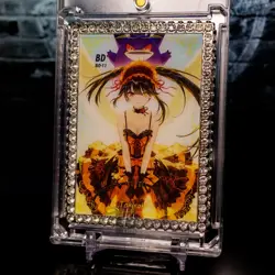 Kurumi Tokisaki Gengar Silver Metal Framed Card Jewel Encrusted Date a Live - Image 2