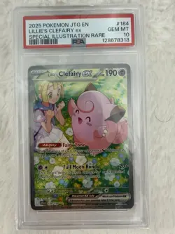 Lillie's Clefairy EX Holo Card 184/159 SV09 Journey Together PSA 10 - Image 1