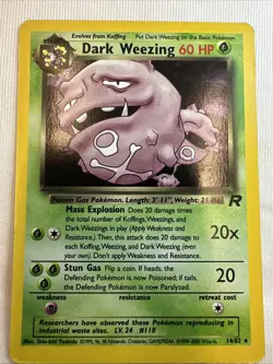 Dark Weezing 14/82 Team Rocket Holo WOTC Pokemon 2000 Card Vintage LP - Image 1