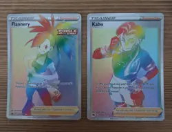 Lot of 2 Pokemon Rainbow Full Art Trainer Cards- Flannery 215/198 & Kabu 077/073 - Image 1