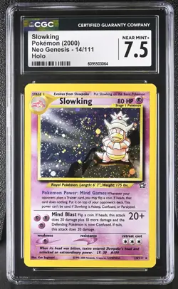 CGC 7.5 Slowking 14/111 Holo SWIRL Neo Genesis Pokemon Card - Image 1