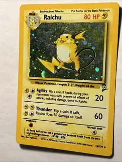 Raichu - #16/130 Base Set 2 Holo 2000 Pokemon TCG Rare Vintage Card WOTC MP - Image 5