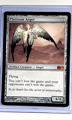 2009 MTG Magic the Gathering M10 Magic 2010 Mythic Rare #218 Platinum Angel NM - Image 1